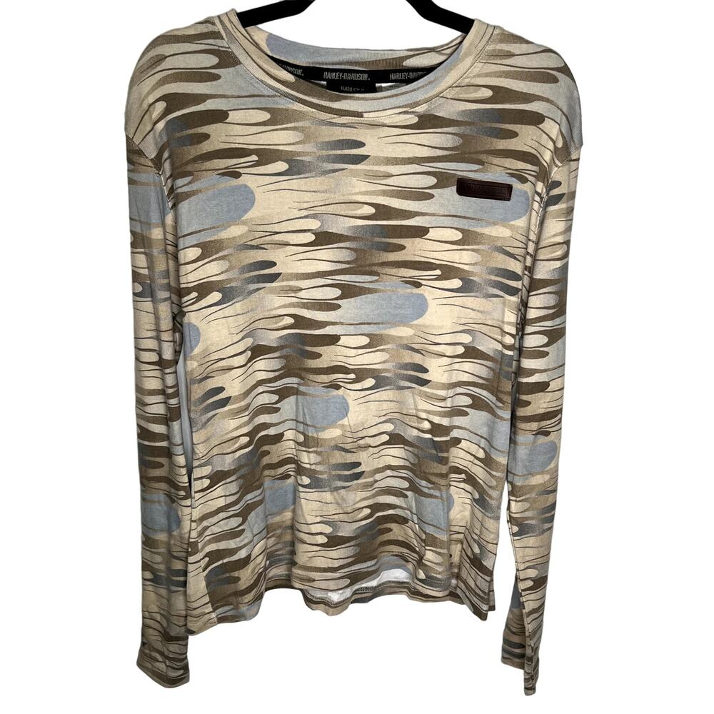 Harley Davidson tan long sleeve women's shirt camo XL